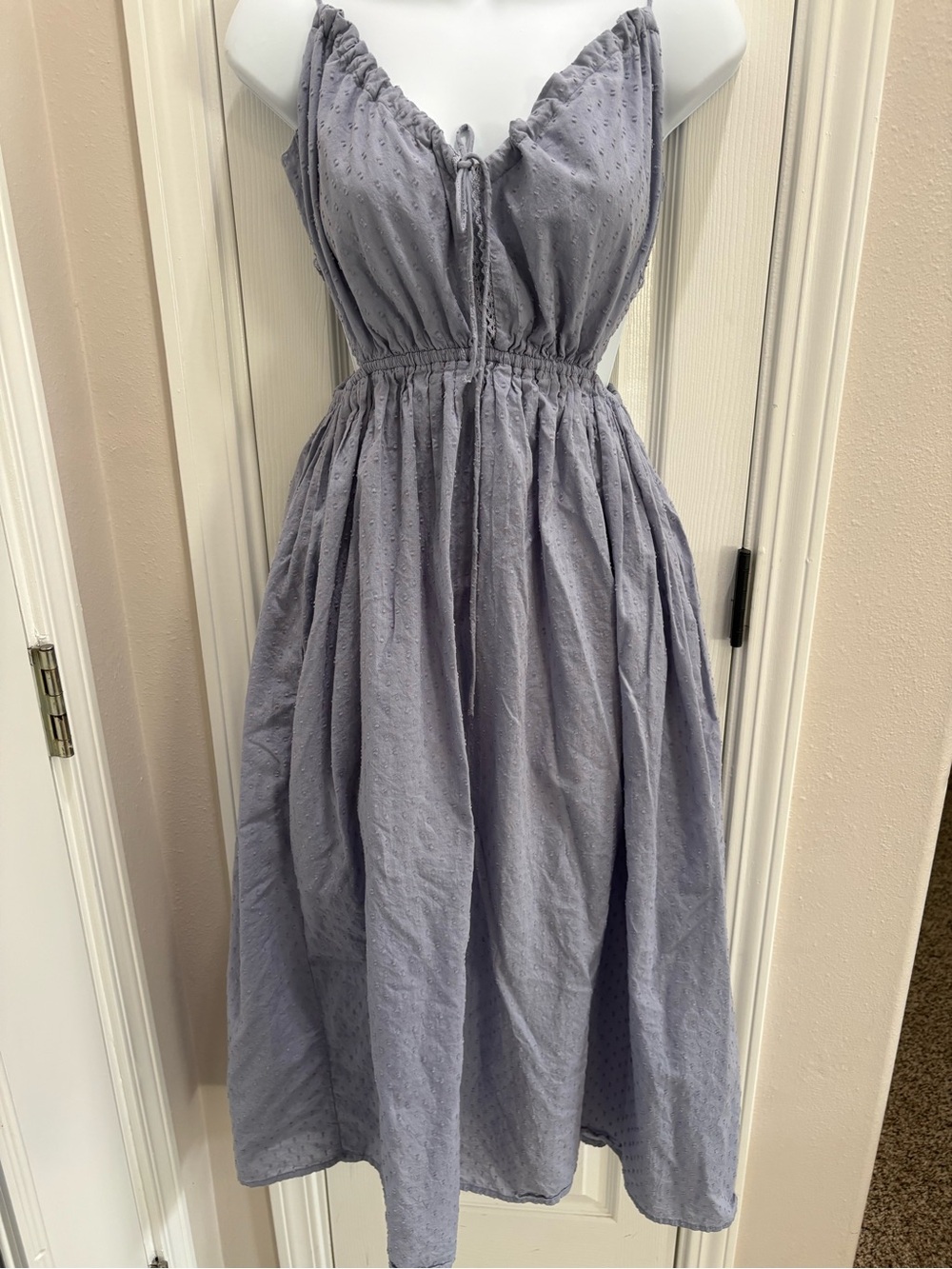ASOS Lavender Eyelet Tie-Front Midi Dress